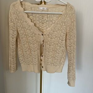Mango Beige Knit Cardigan